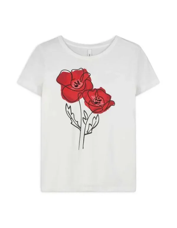 T-Shirt - Zierperlen - weiß
