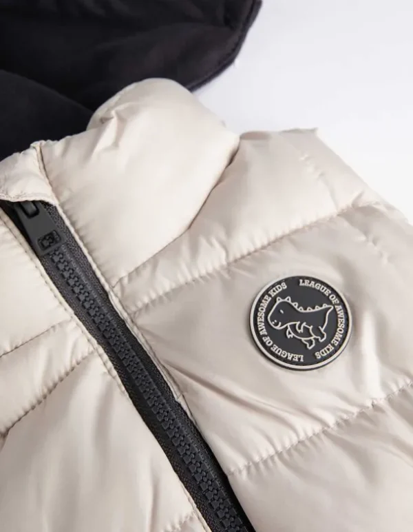Weste - Kapuze - beige